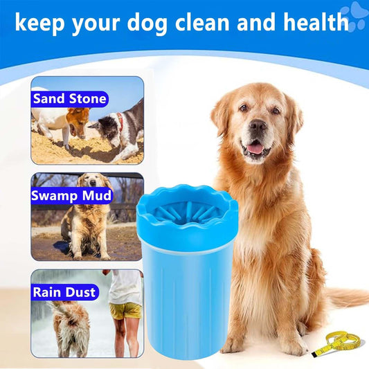 Dog Paw Cleaner,Washer,Pets Foot Wash Cup-Pet Foot Cleaner for Small Medium Large Breed Dogs/Cats Pet Clean Paws Miracle Portable Tool(With 1 Towel& 1Brush) Blue