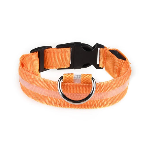 LED Dog Collar USB Rechargeable Waterproof Adjustable Light up Dog Collar Super Bright Safety Light Glowing Collars