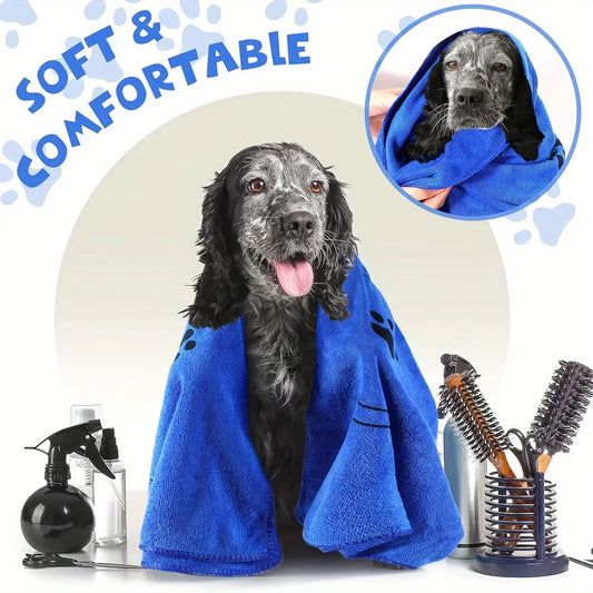 1Pc Quick-Drying Microfiber Dog Towel Absorbent Pet Bath Product Fiber Quick-Drying Bath Towel Car Wiping Cloth Pet Supplies