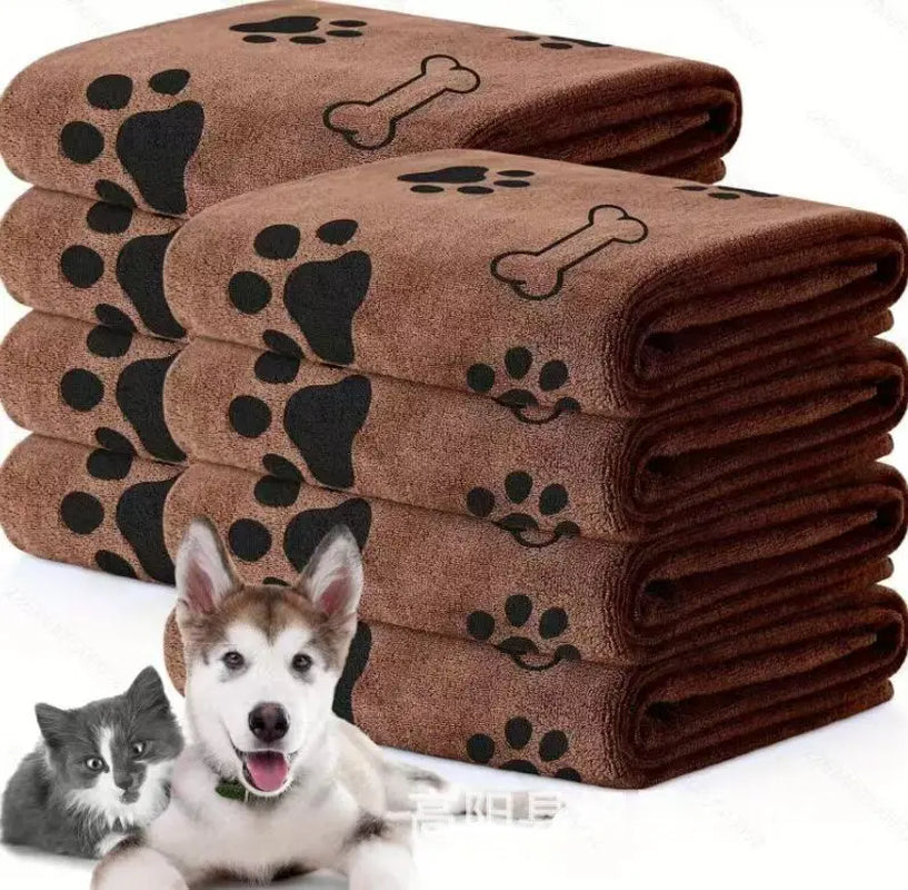 1Pc Quick-Drying Microfiber Dog Towel Absorbent Pet Bath Product Fiber Quick-Drying Bath Towel Car Wiping Cloth Pet Supplies