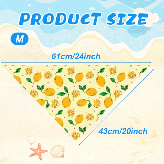 6 Pack Dog Cooling Bandana Summer Triangle Scarfs Bibs with Cute Fruit Pattern Instant Cooling Neck Wraps Breathable Scarf Pet Dog Neck Cooler for Hunting Training Hiking Camping(M)