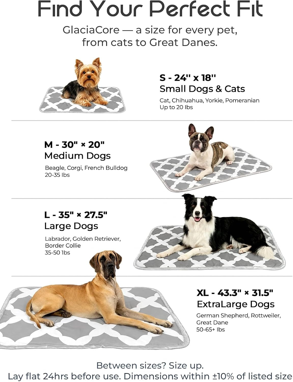 Dog Cooling Mat for Dogs & Cats, Soft Breathable Cooling Pad for Dog Bed, 23"X18" Self Cooling Crate Mat for Dogs, No Gel Washable Non-Slip Pet Cooling Mat Indoor Outdoor, Gray