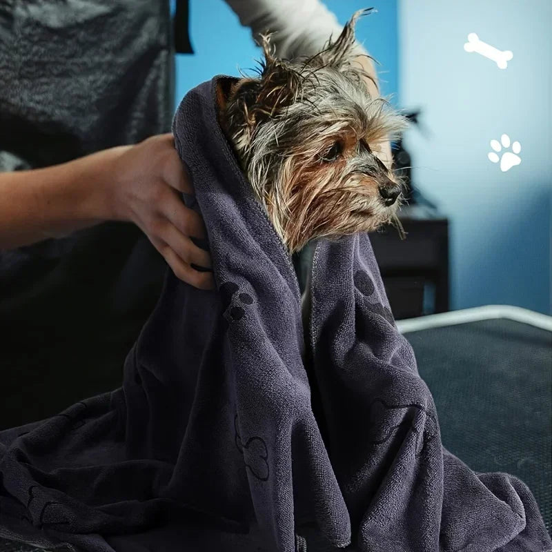 1Pc Quick-Drying Microfiber Dog Towel Absorbent Pet Bath Product Fiber Quick-Drying Bath Towel Car Wiping Cloth Pet Supplies