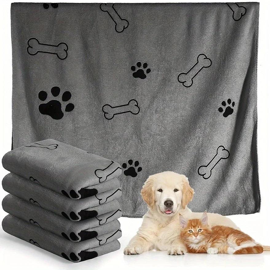 1Pc Quick-Drying Microfiber Dog Towel Absorbent Pet Bath Product Fiber Quick-Drying Bath Towel Car Wiping Cloth Pet Supplies