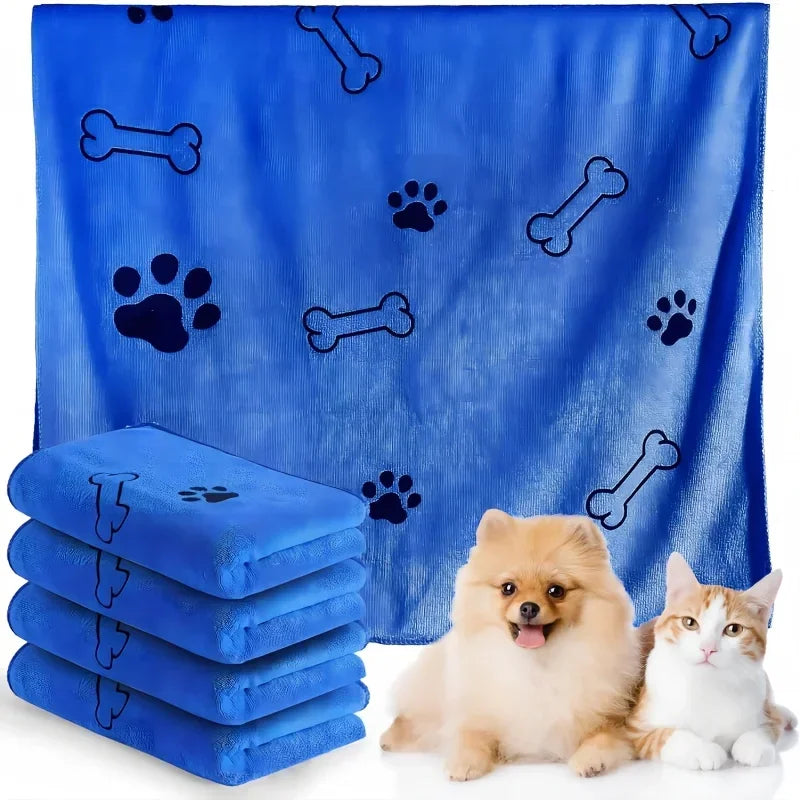 1Pc Quick-Drying Microfiber Dog Towel Absorbent Pet Bath Product Fiber Quick-Drying Bath Towel Car Wiping Cloth Pet Supplies