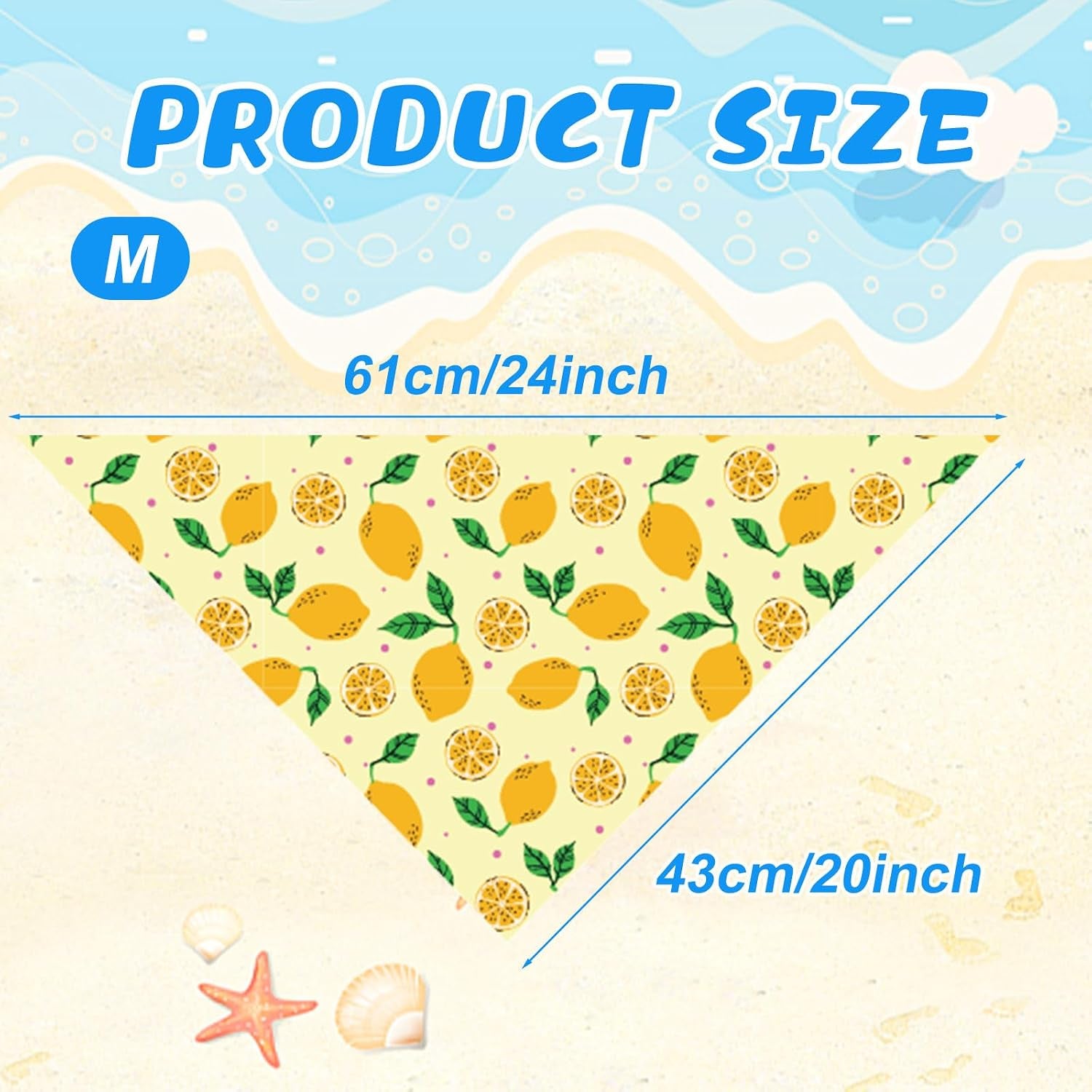 6 Pack Dog Cooling Bandana Summer Triangle Scarfs Bibs with Cute Fruit Pattern Instant Cooling Neck Wraps Breathable Scarf Pet Dog Neck Cooler for Hunting Training Hiking Camping(M)