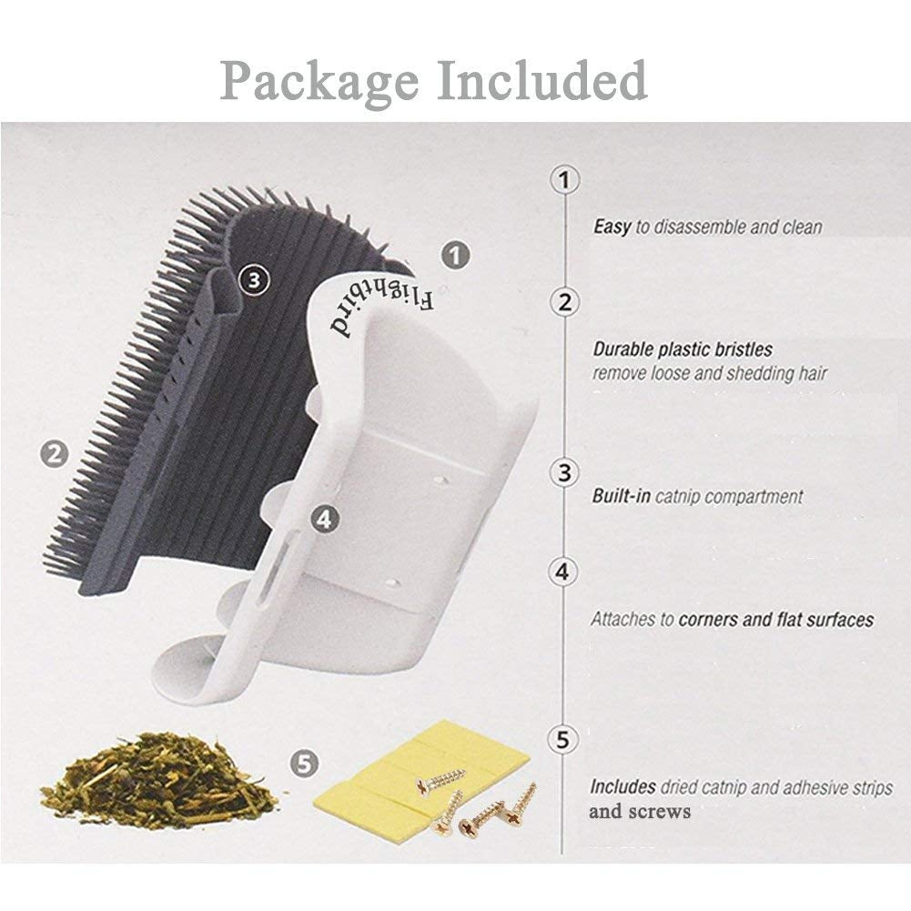 3.0 Softer Cat Self Groomer with Catnip, Dog Cat Corner Groomer,Wall Corner Scratcher Comb,Grooming Massage Brush, Perfect Scratch Massager Tool for Long & Short Fur Kitten/Puppy (2 Pack)